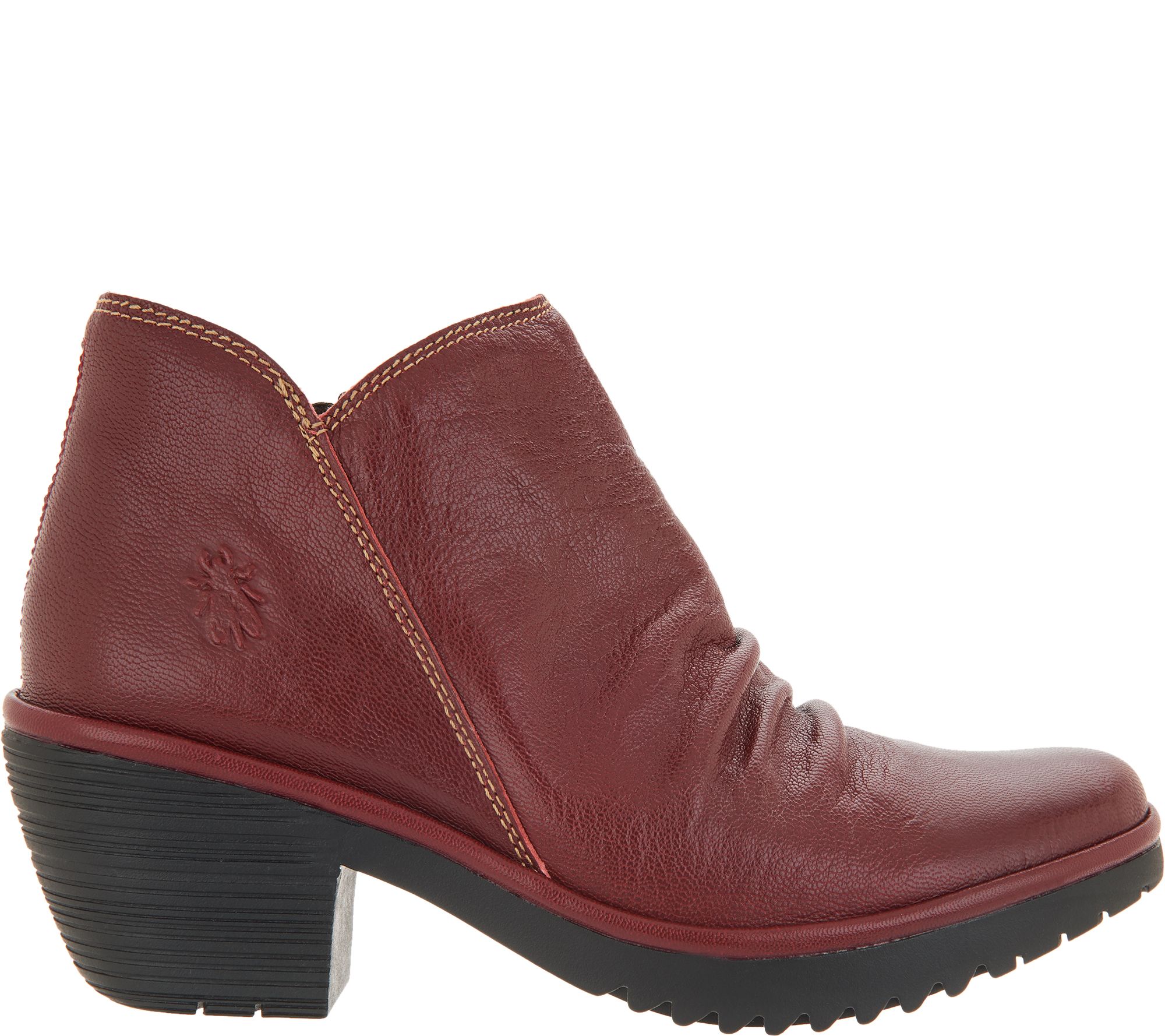 flat ruched ankle boots