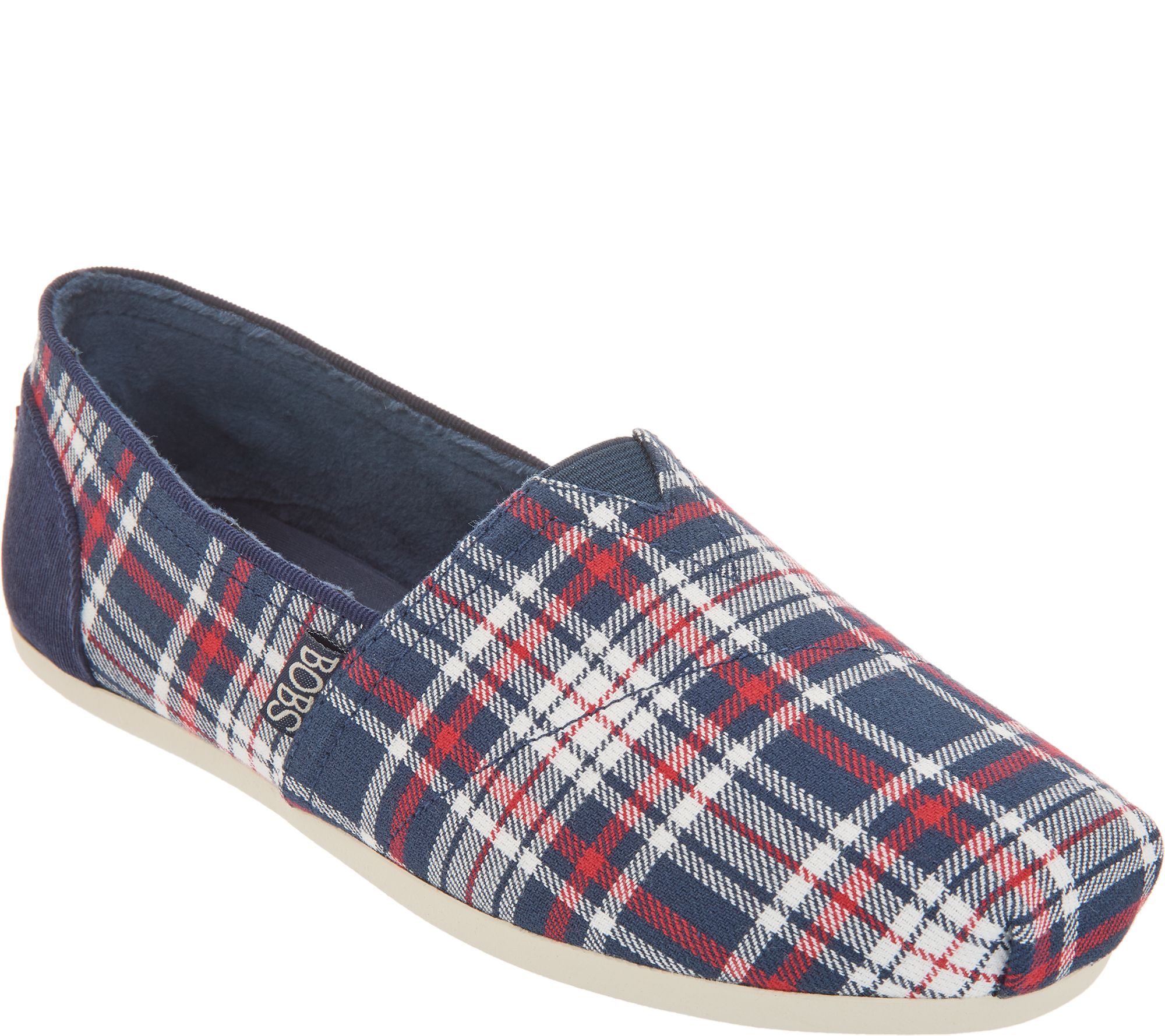 Skechers BOBS Plaid SlipOn Shoes Plush