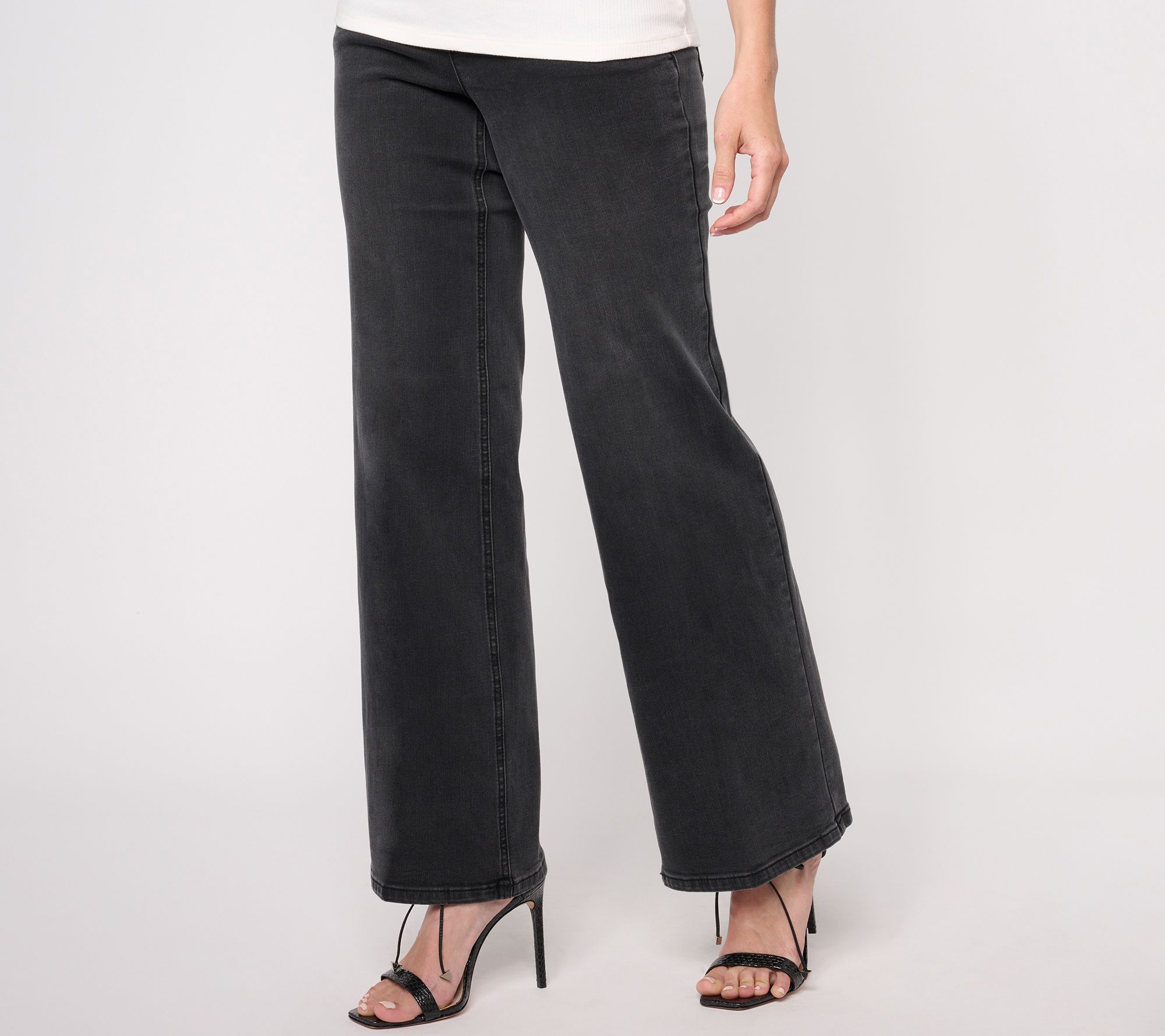 Isaac Mizrahi Live! Tall Black True Denim Trouser Jeans