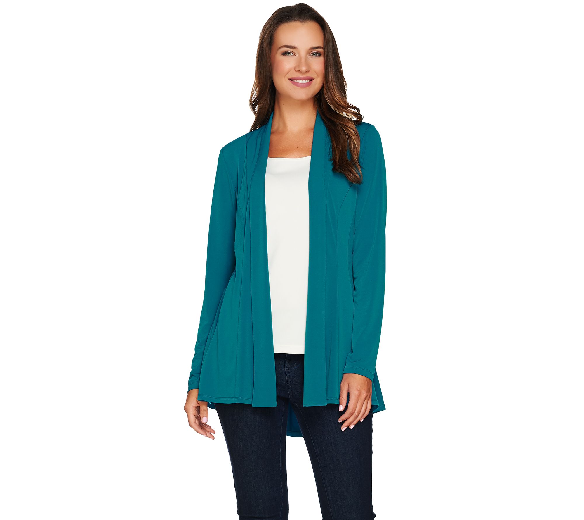 teal long cardigan