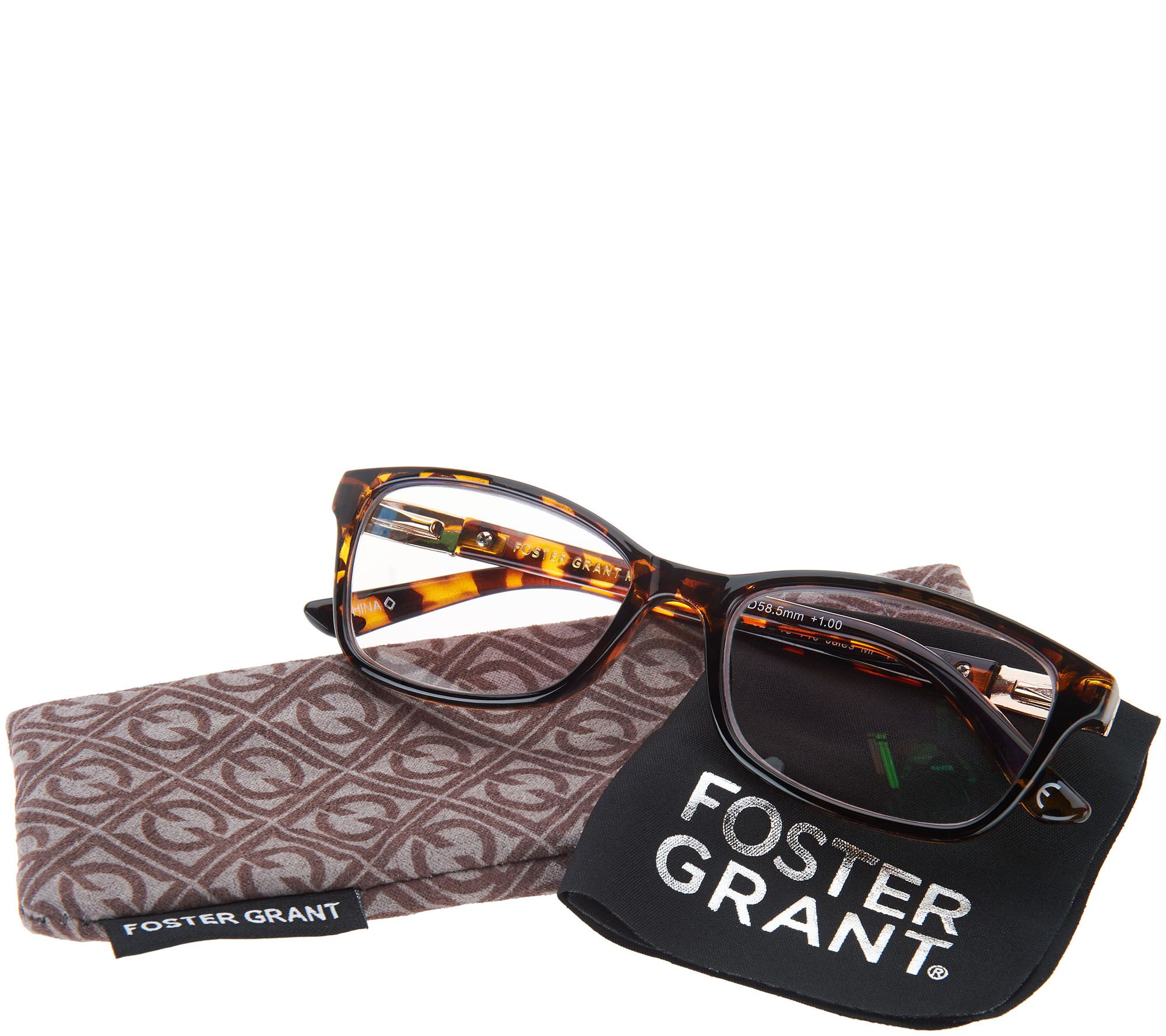 Foster Grant Multi Focus Reading Glasses w/ Case & Cloth ...