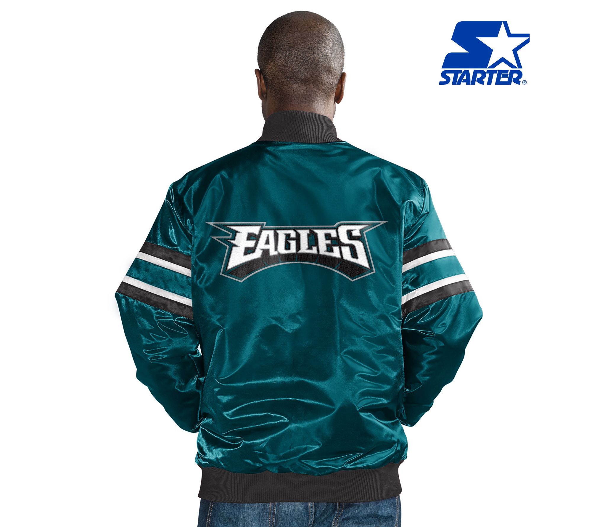 Starter NFL Men's Satin Button Down Jacket