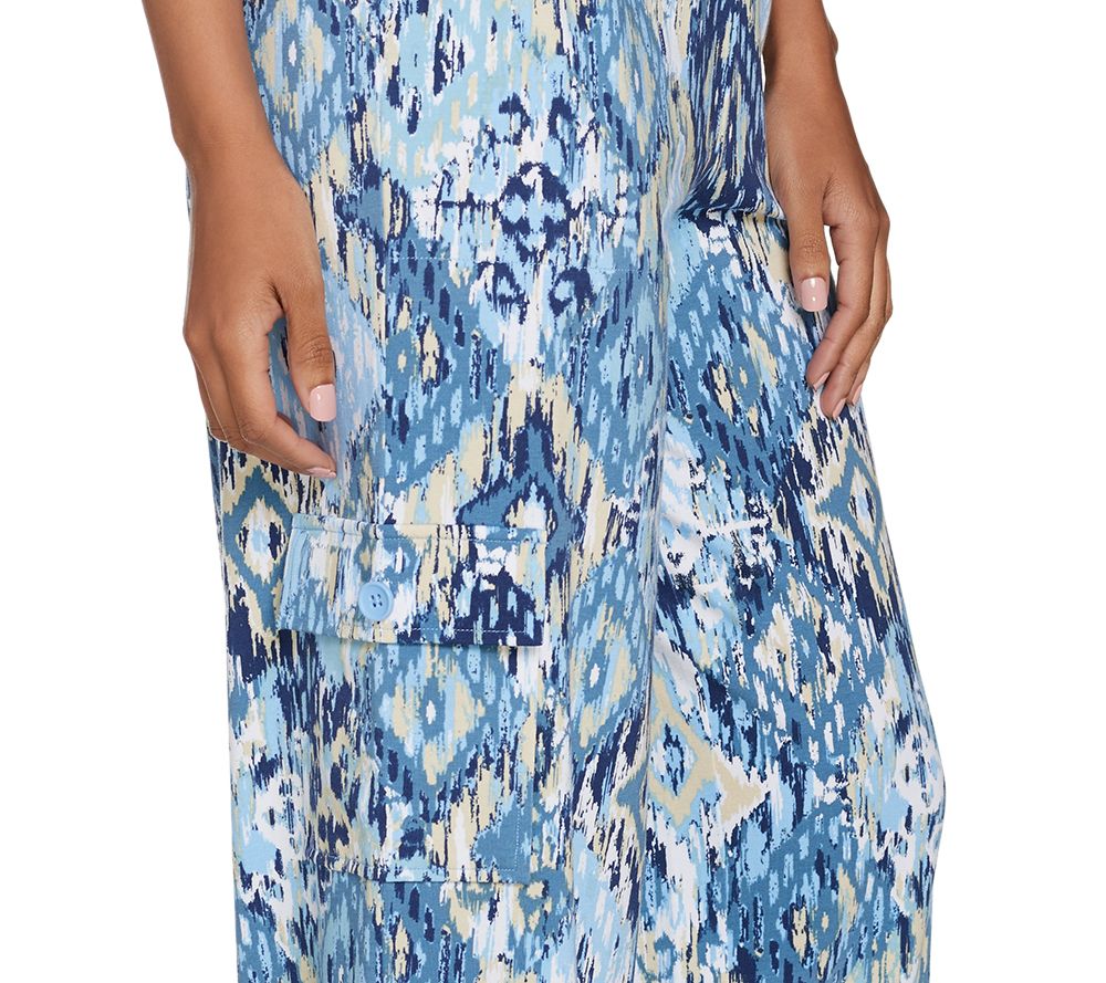 Denim & Co. Beach Regular WideLeg PullOn Knit Cargo Pants Page 1