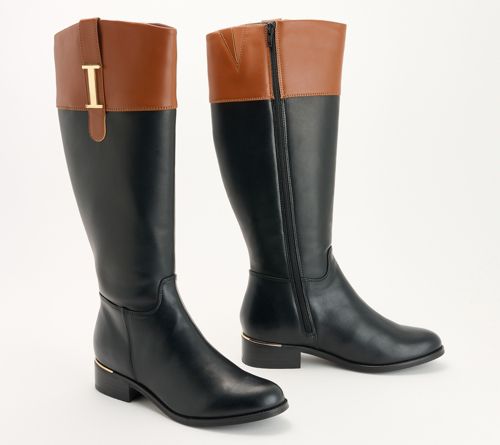 Botas de Cuero Sintético Anchas de Isaac Mizrahi Live!