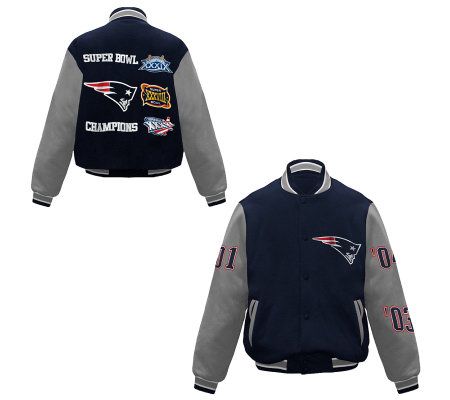 NFL New England Patriots Super Bowl Champions Varsity Jacket — QVC.com