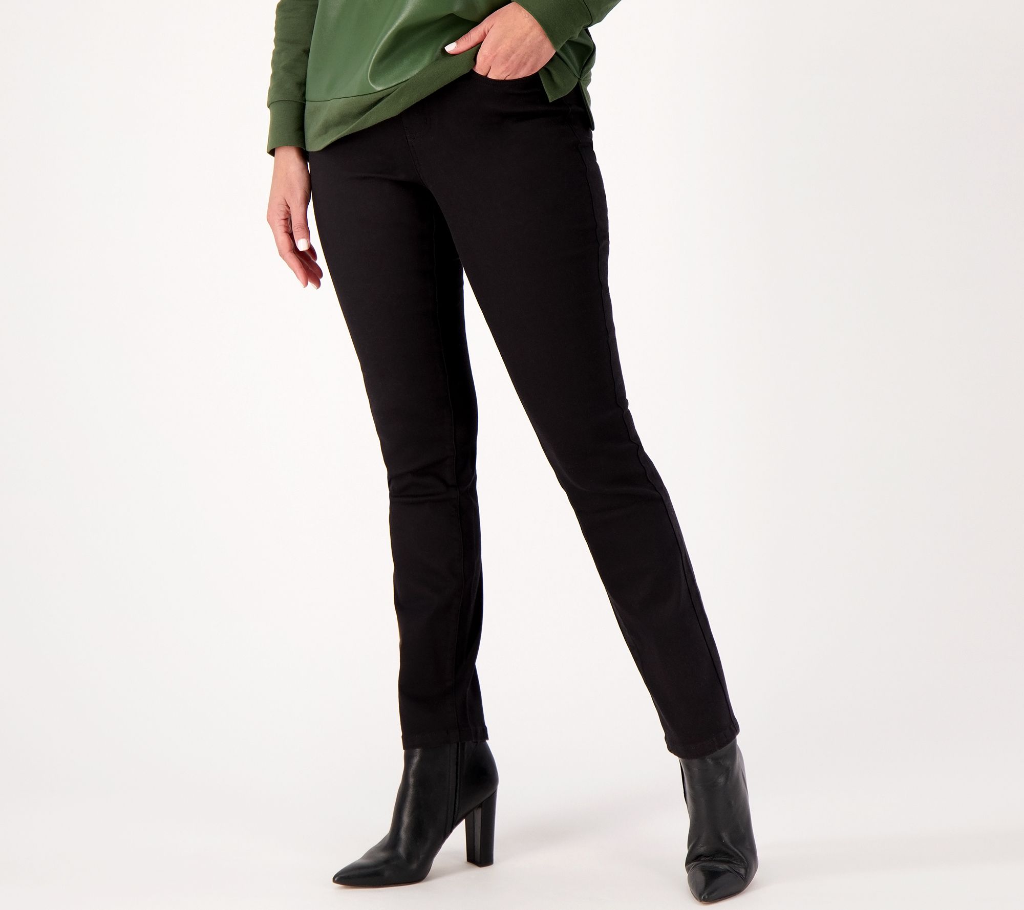 Belle by Kim Gravel TripleLuxe Twill Regular Straight Jeans