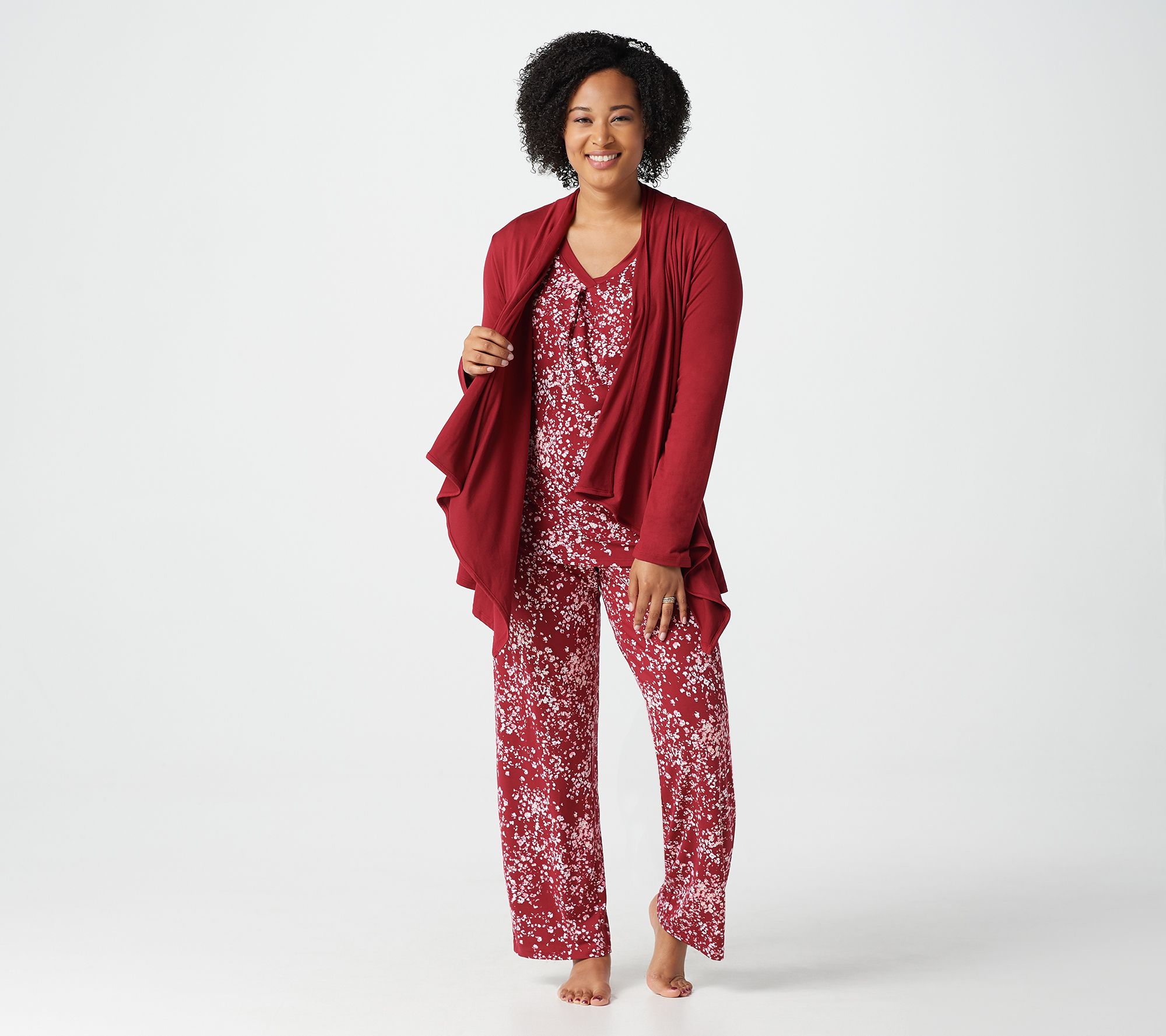 Carole Hochman Sueded Jersey 3Piece Pajama Set