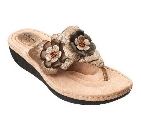 clarks limited edition leather soft footbed flower embroidered sandals