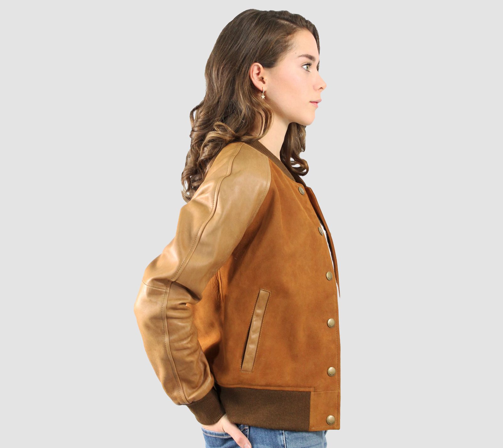 leather varsity jacket womens