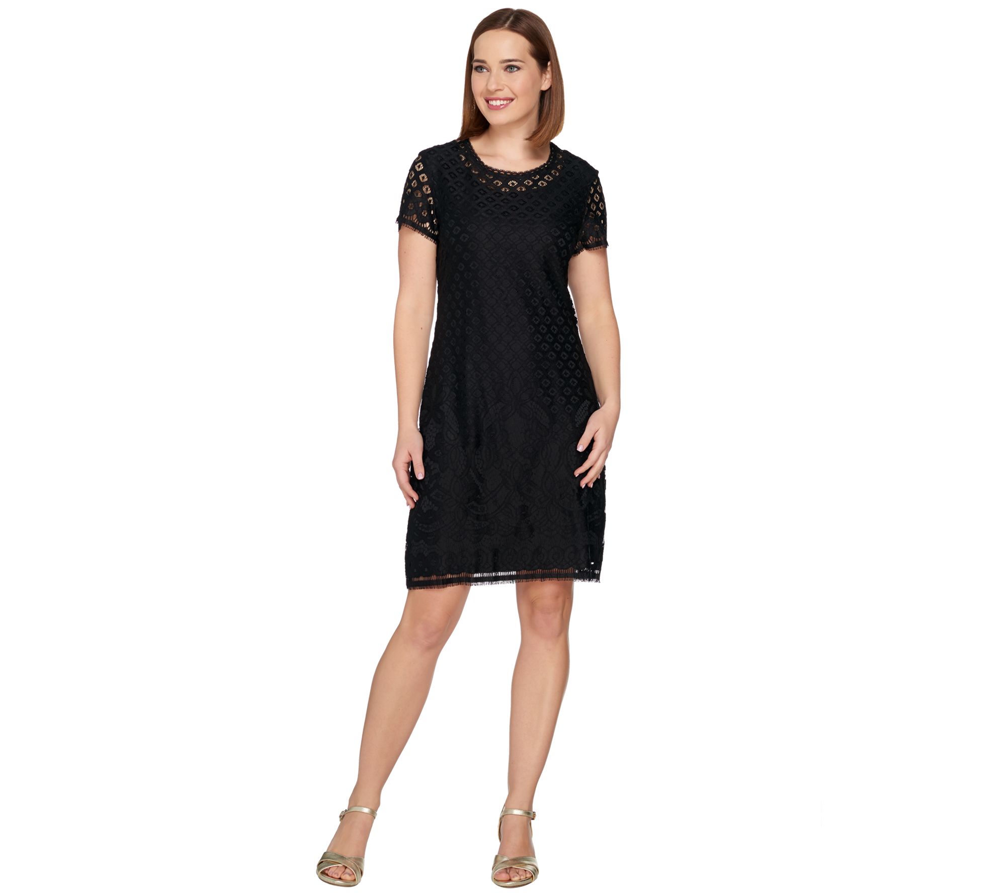 Isaac Mizrahi Live Stretch Lace Short Sleeve Dress  Page 