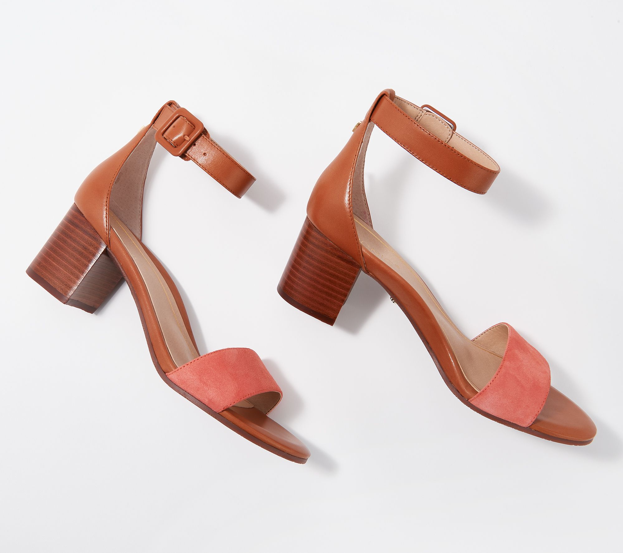 coral block heels