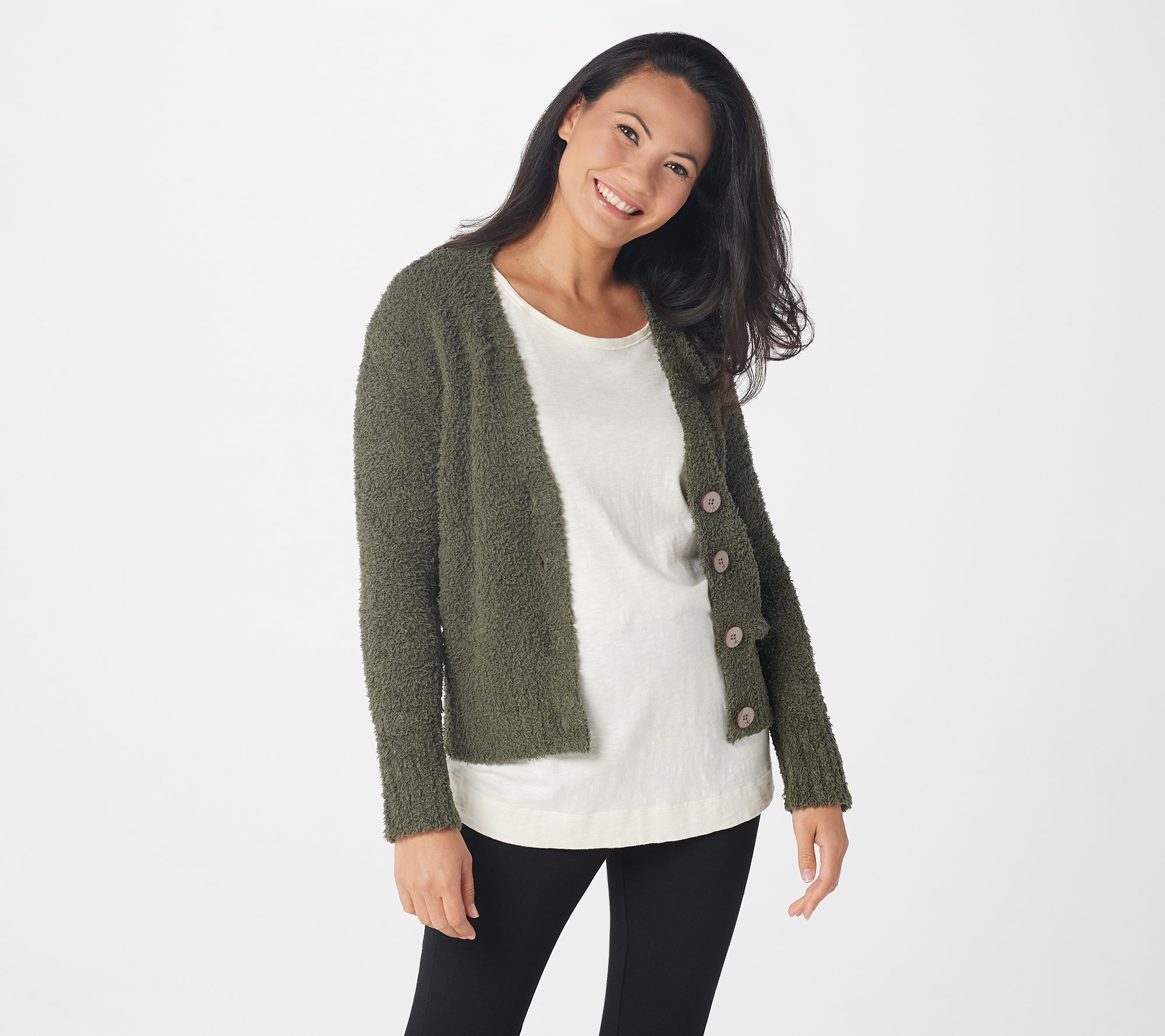 barefoot dreams cozychic cable shawl cardi