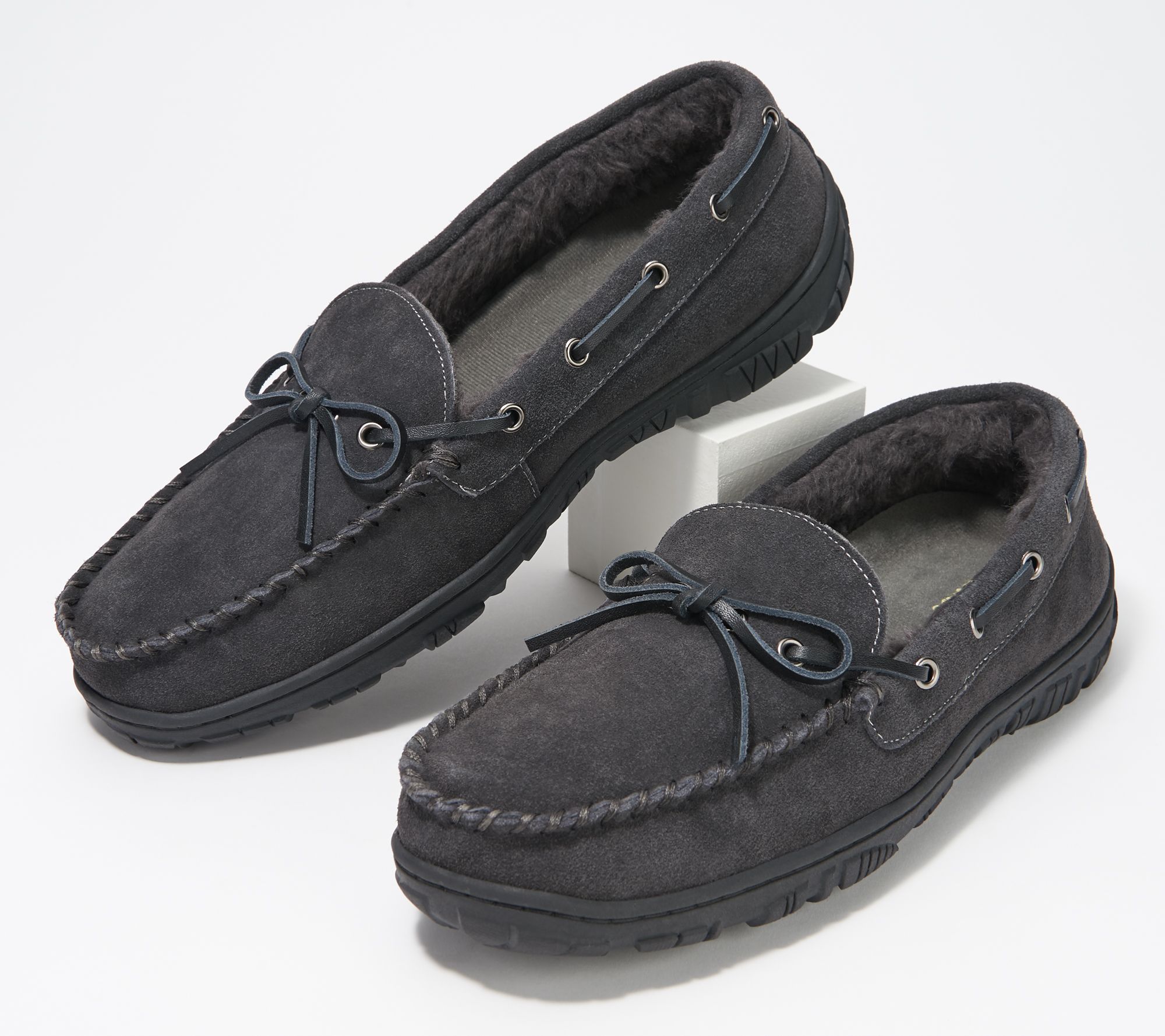 clarks suede men's moccasin slippers