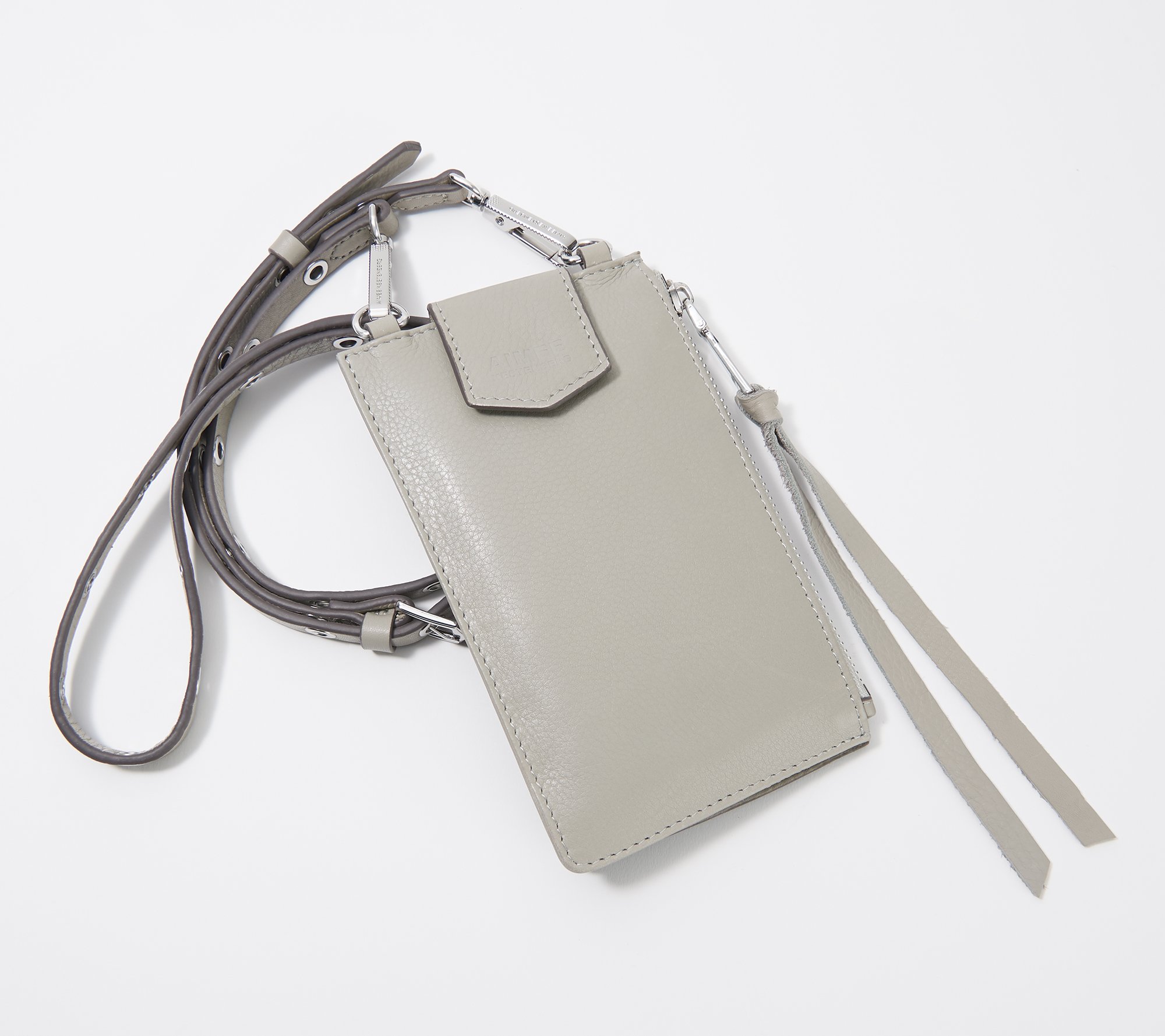 (QVC) AimeeKestenberg Leather Phone Crossbody w/ RFID & Screen Access