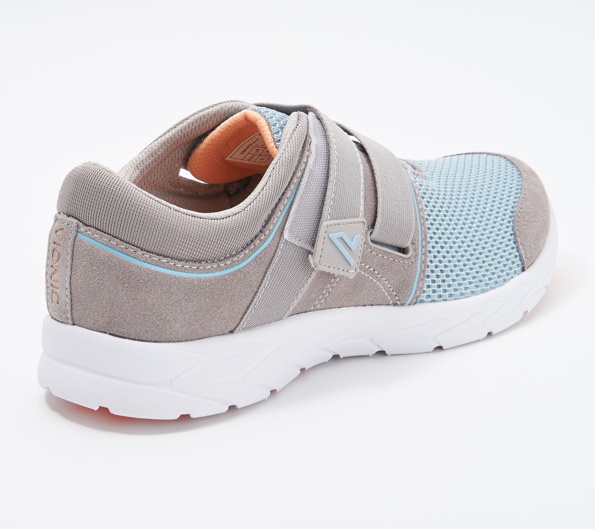 vionic suede and mesh adjustable sneakers