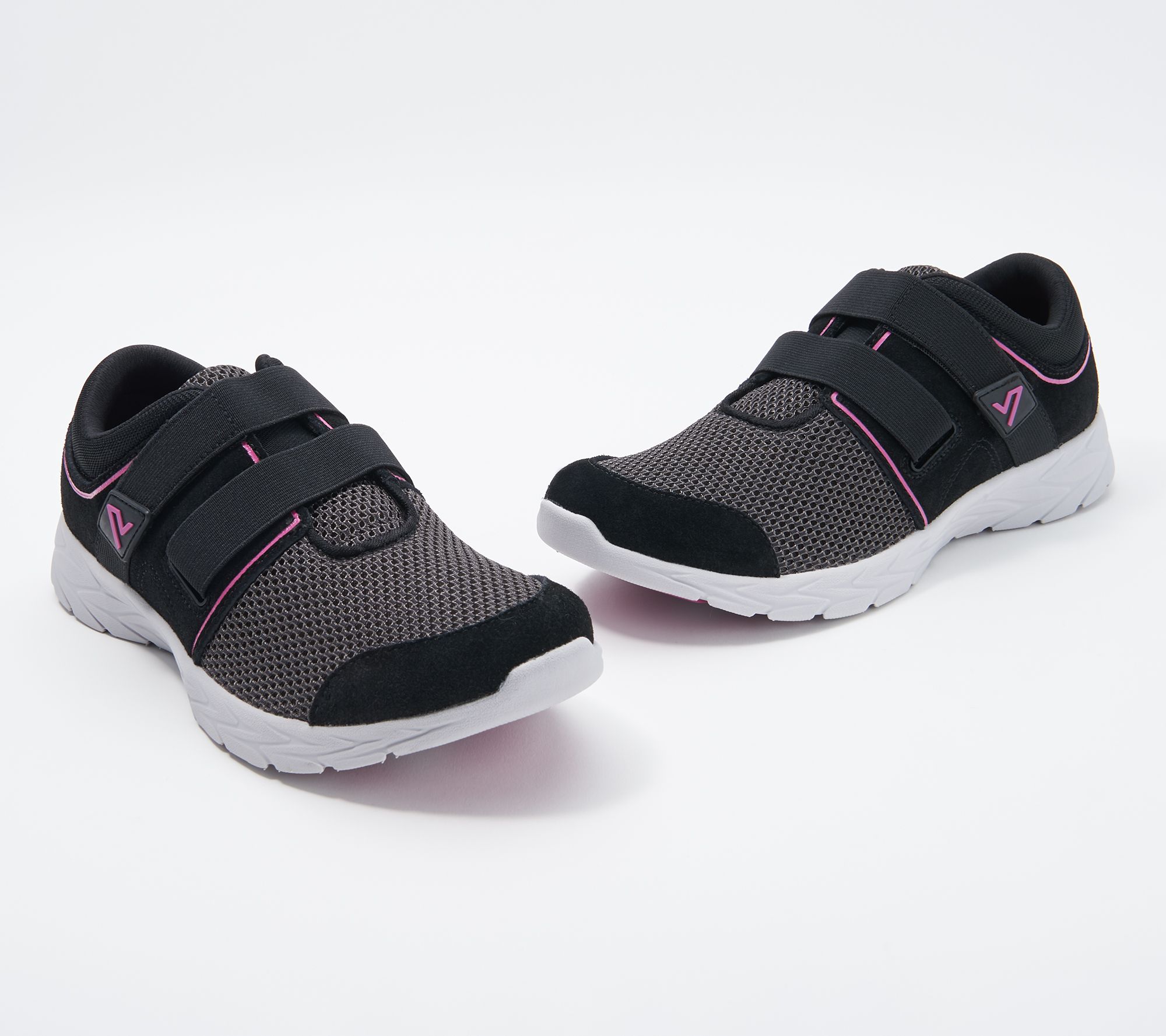 vionic suede and mesh adjustable sneakers