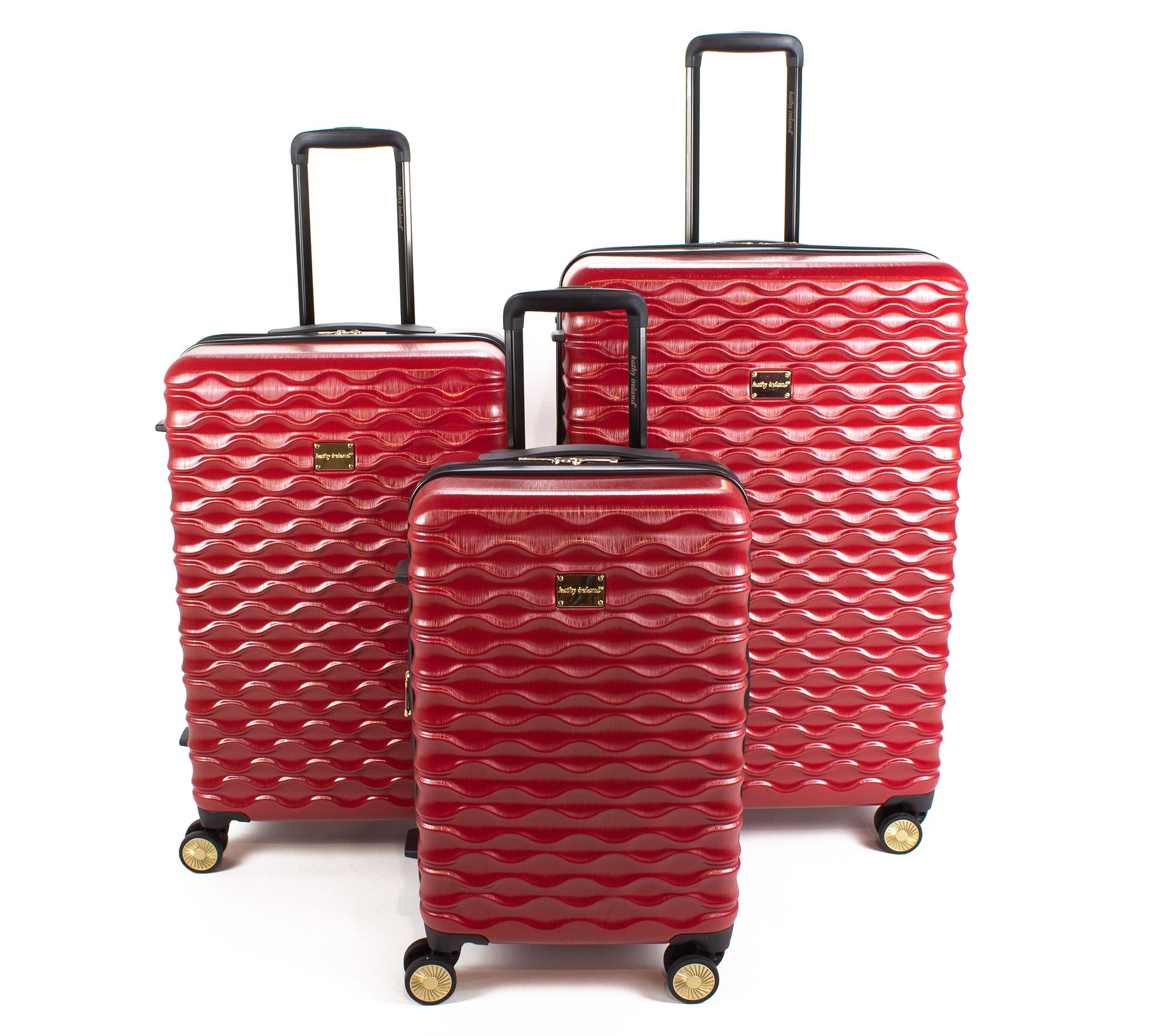 Kathy Ireland Maisy 3-Piece Hardside Luggage Se - Red