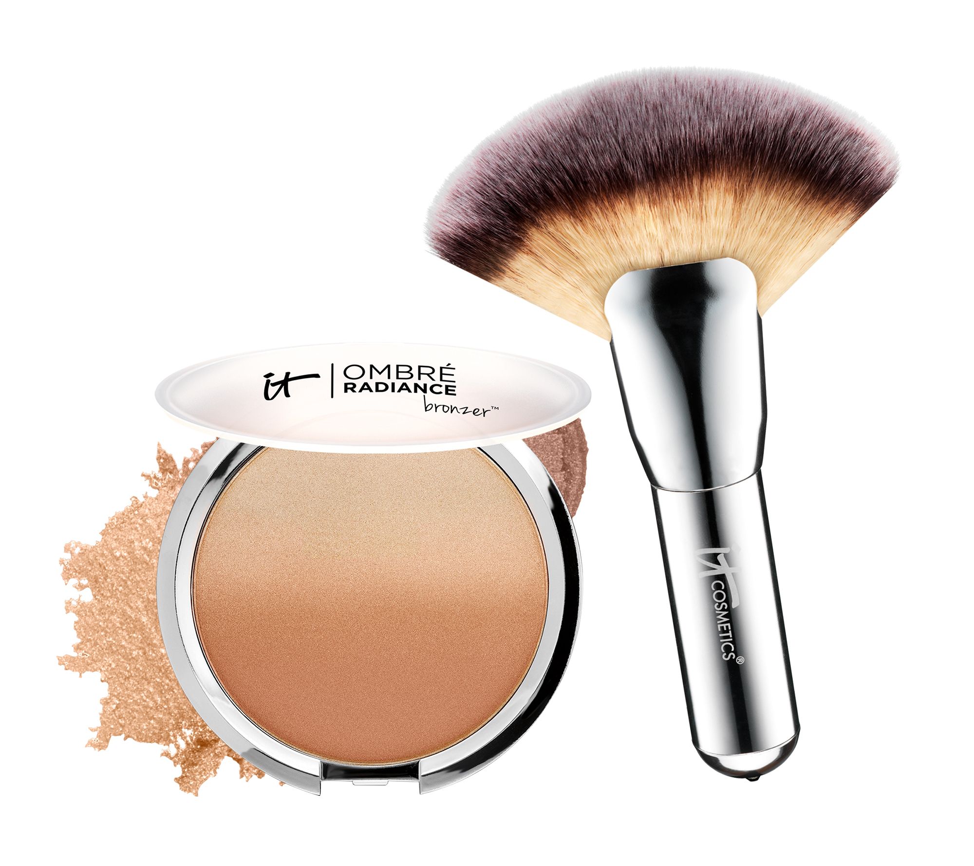 IT Cosmetics CC Anti-Aging Ombre Radiance Bronzer w/ Luxe Mega Fan ...