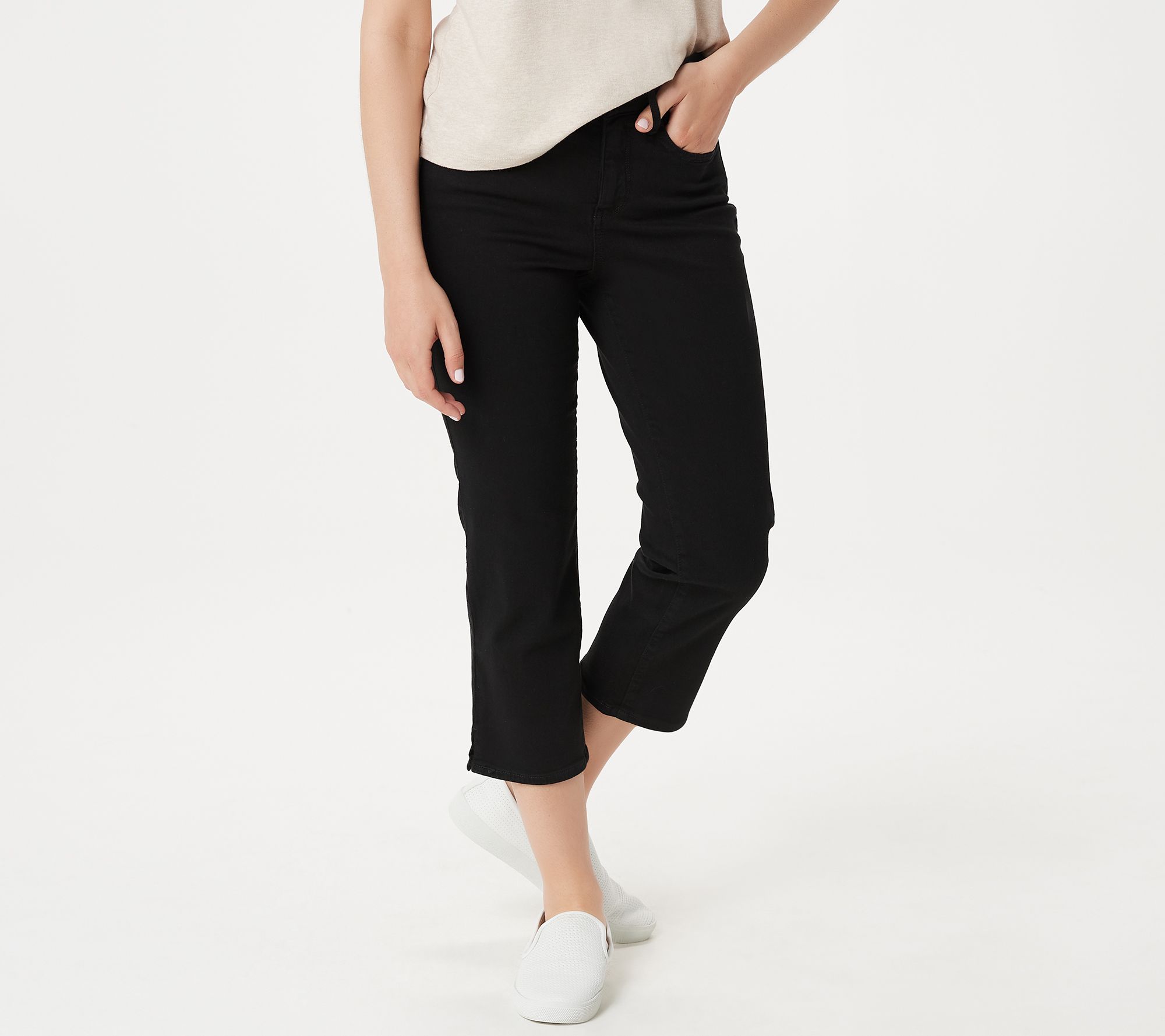 black slim capri pants