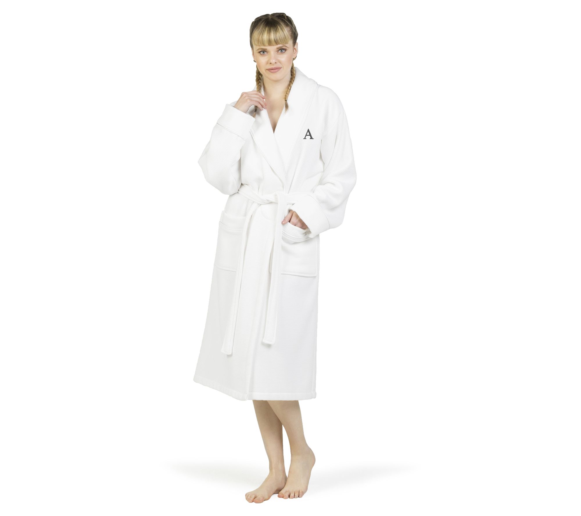 Linum Home Textiles Personalized Waffle Terry Bathrobe