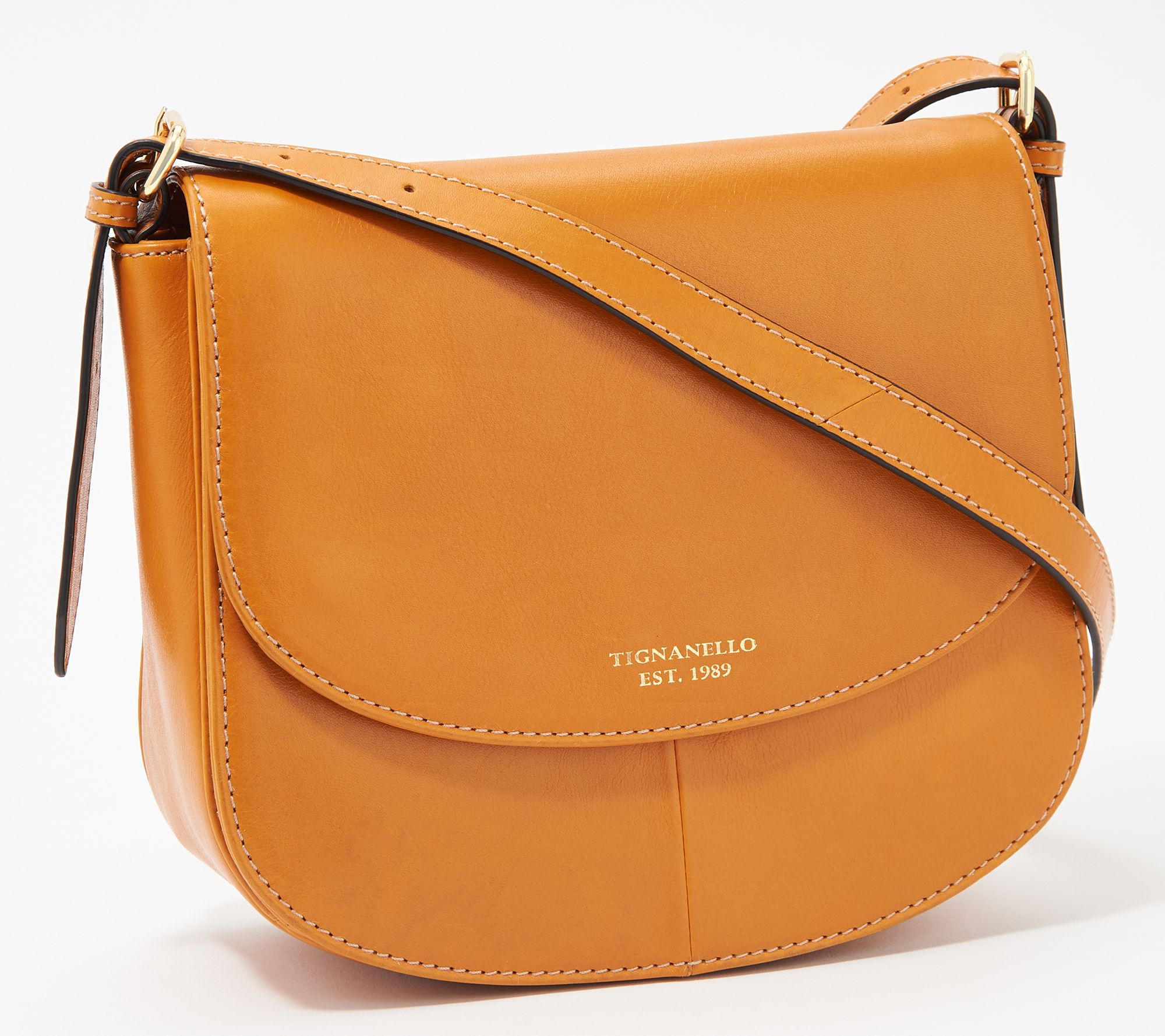 tignanello blue leather purse