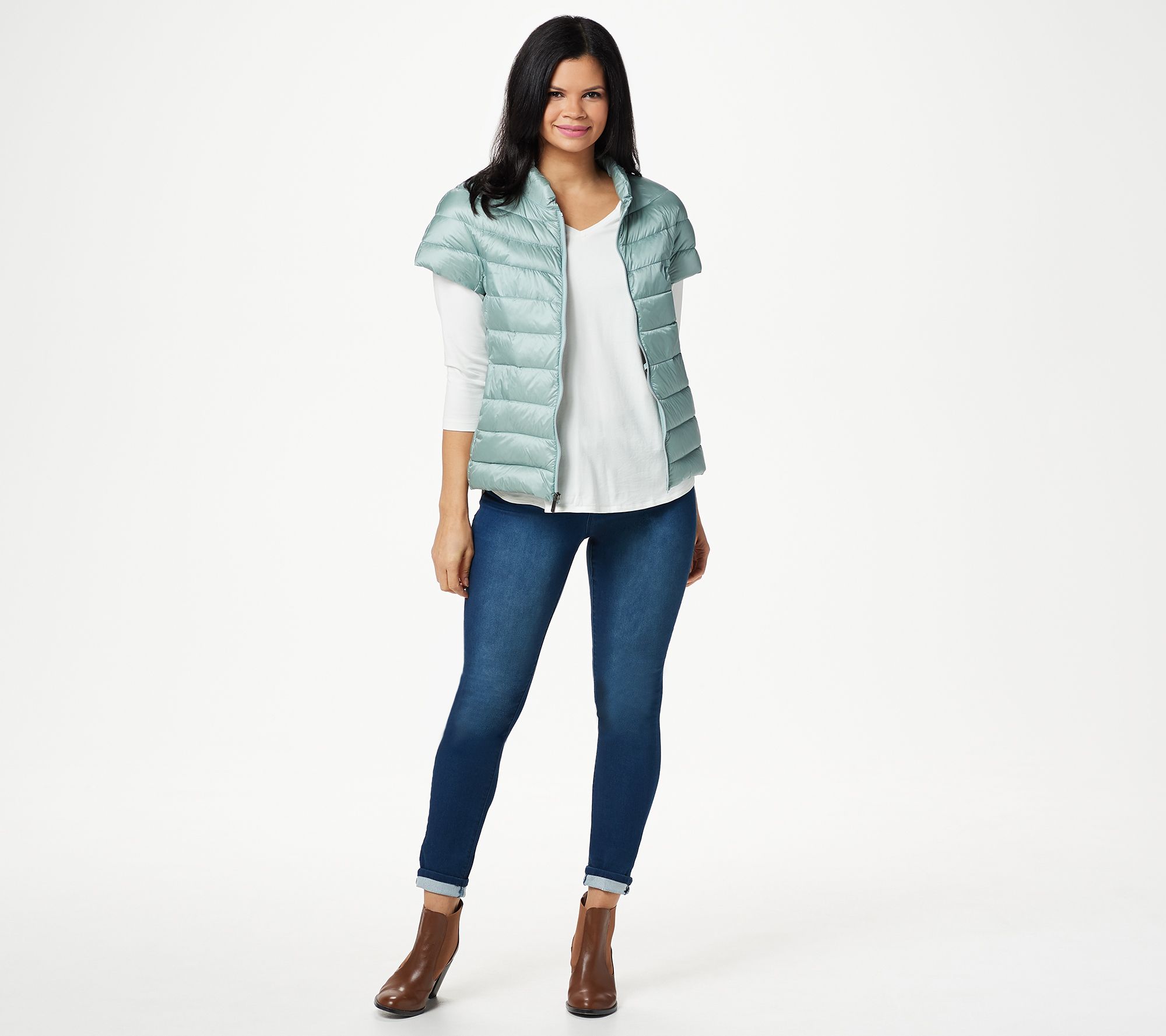 martha stewart short sleeve puffer jacket