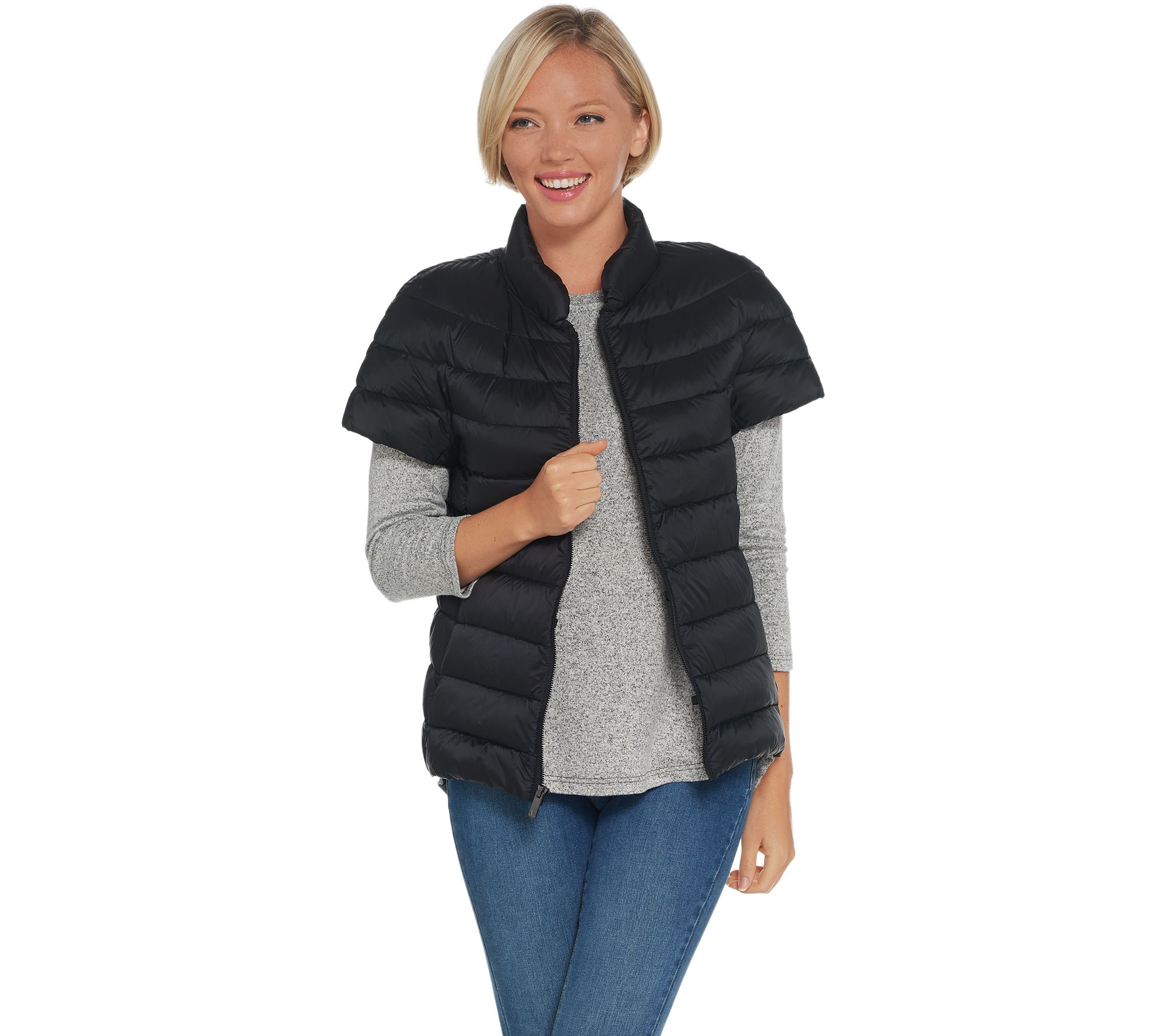 martha stewart short sleeve puffer jacket