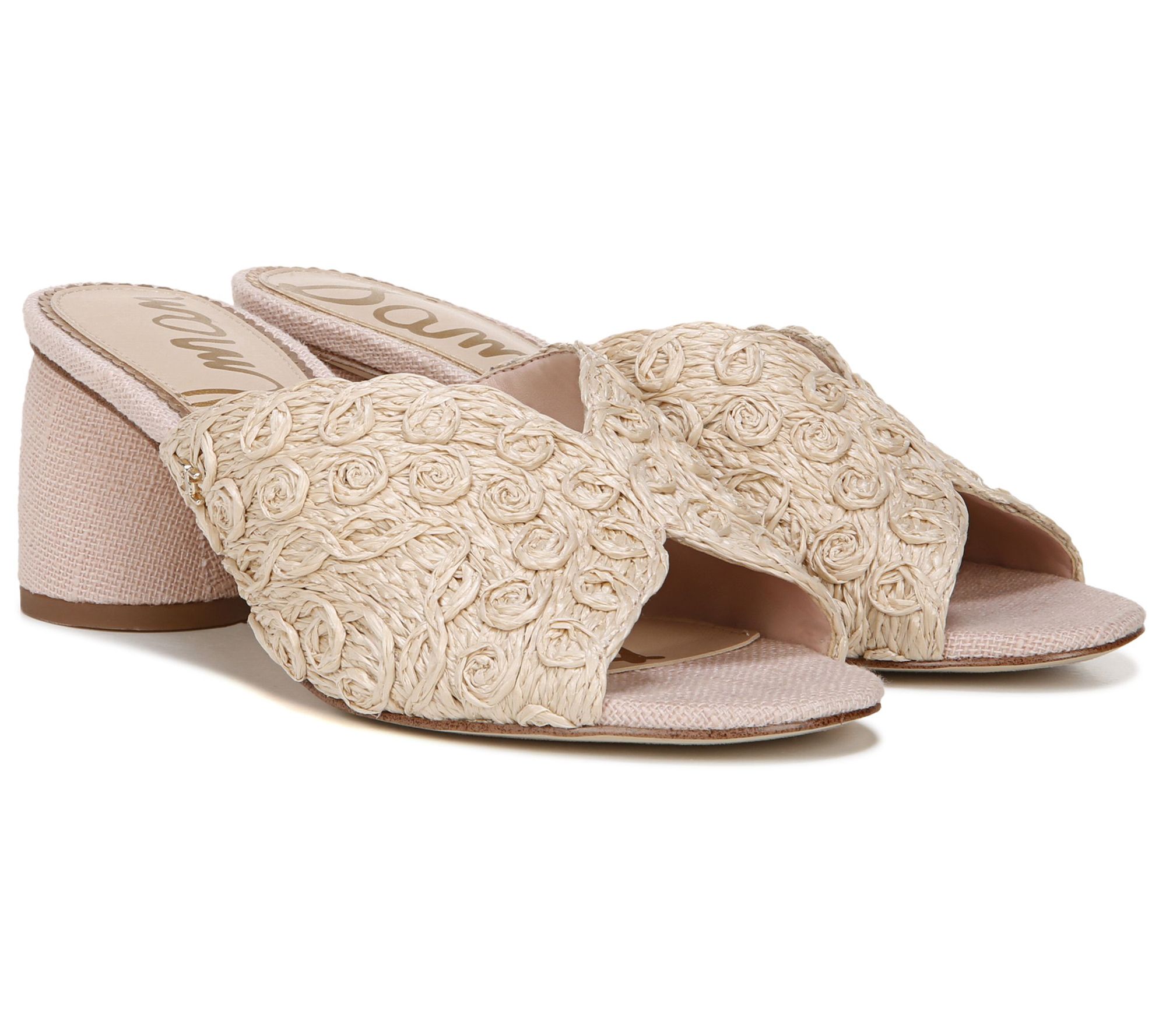 woven slide mules