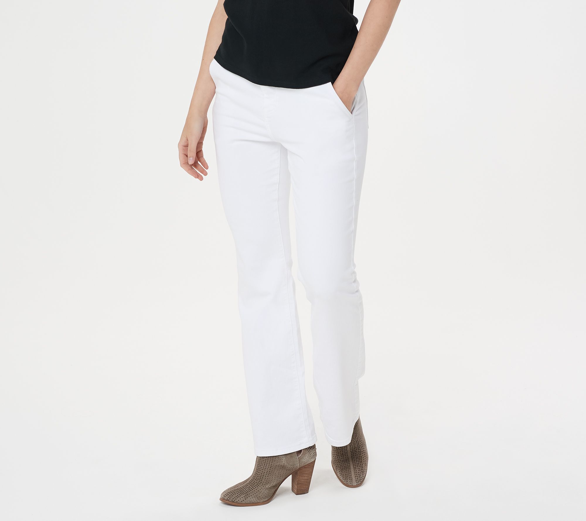 white flare jeans tall