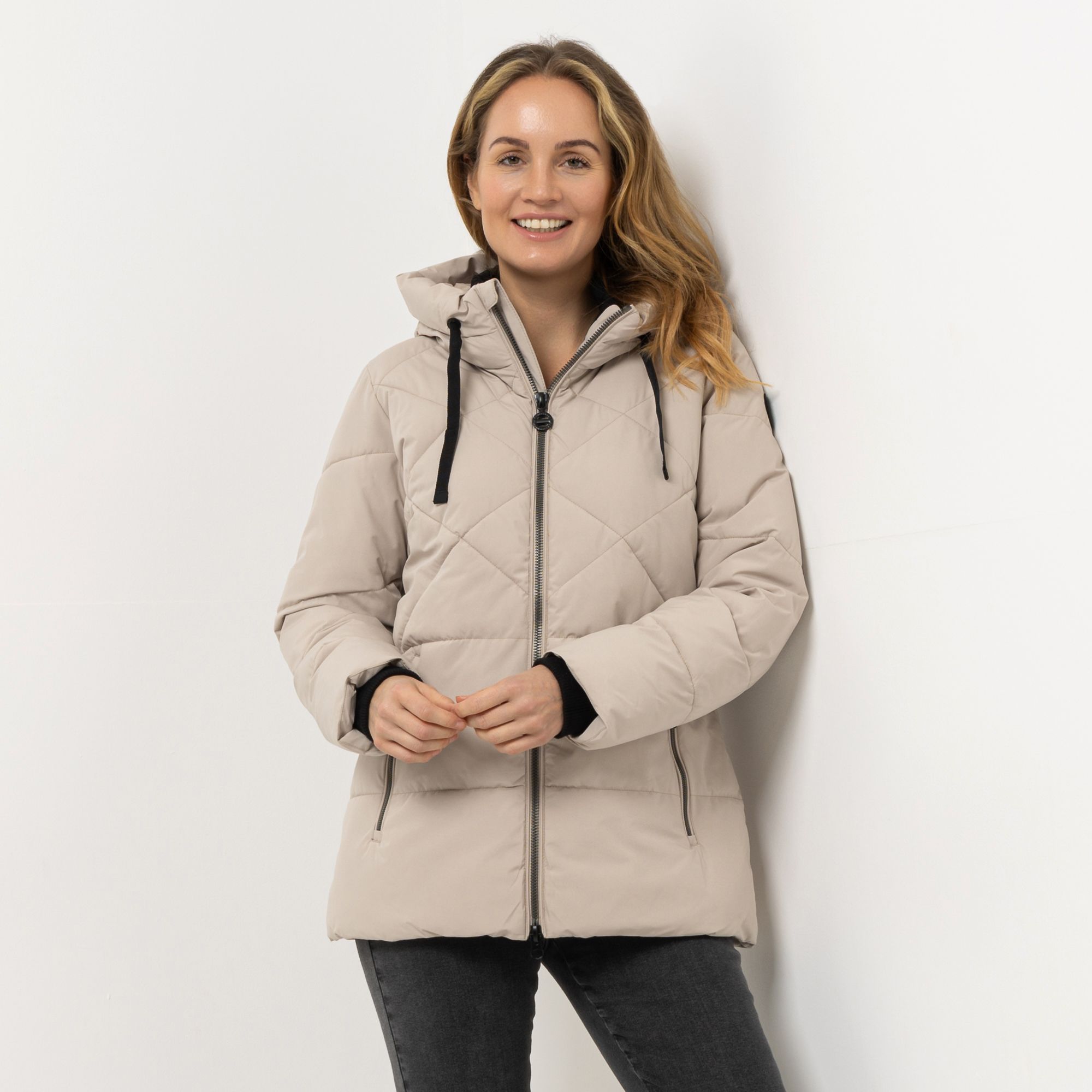 CENTIGRADE ACTIVE Funktionsjacke Stehkragen mit Kapuze 2-Wege-Reißverschluss wasserabweisend