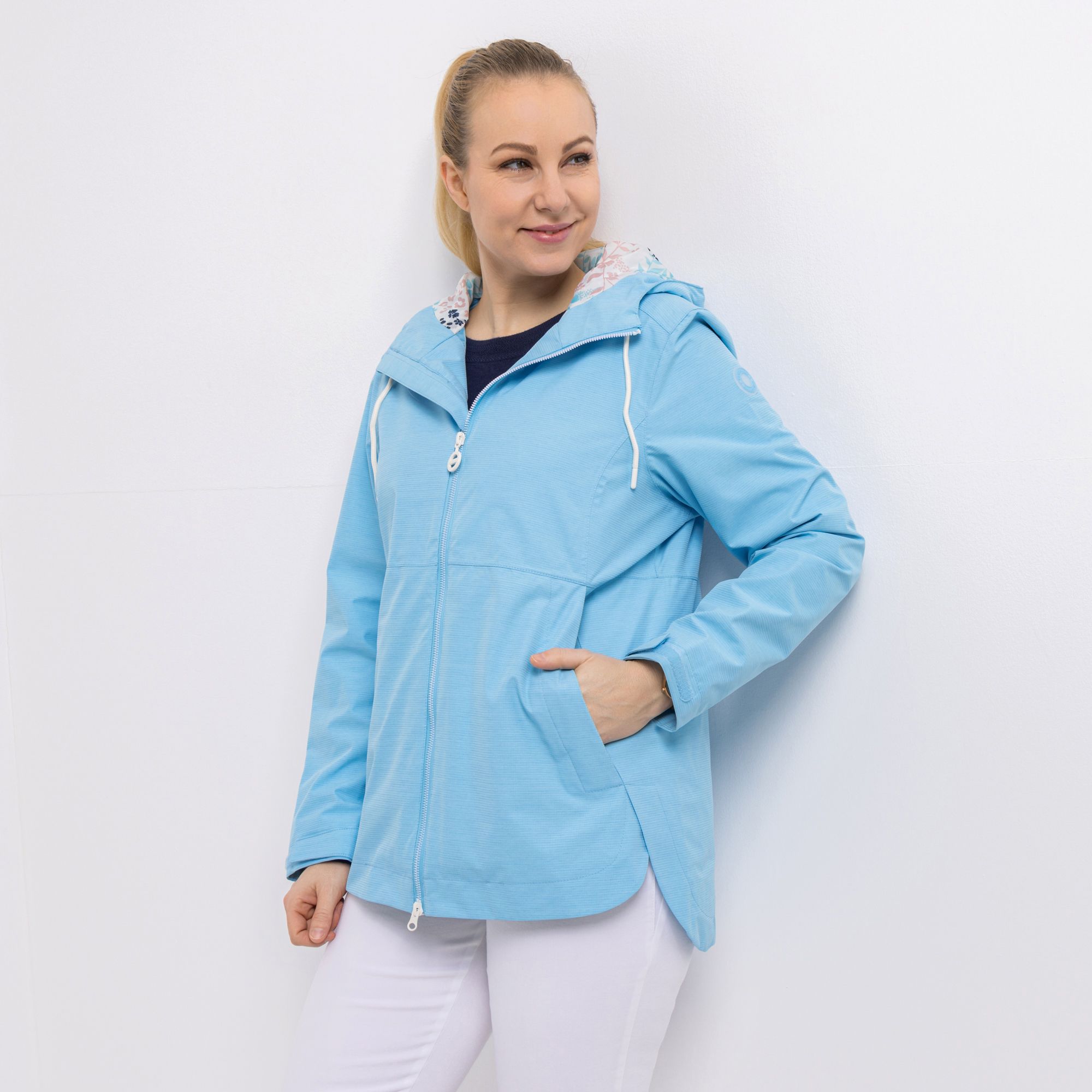 CENTIGRADE ACTIVE Funktionsjacke bedruckte Kapuze 2-Wege-Reißverschluss wasserdicht