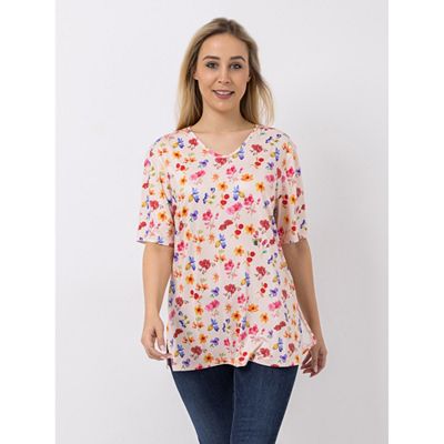 Thumbnail - IN-PRINT Shirt 1/2-Arm V-Ausschnitt Blumendruck