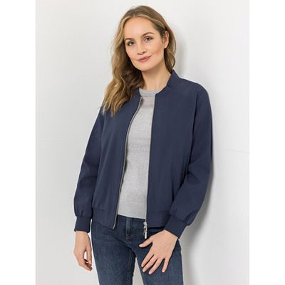 DENIM & CO. Blousonjacke Stehkragen Bundabschlüsse Eingrifftaschen