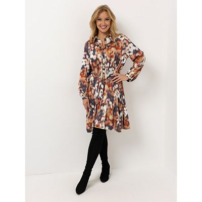 AMINATI Kleid, 1/1-Arm Knopfleiste Bindeband Allover-Druck