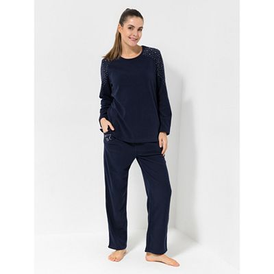 Thumbnail - POLARSTERN HOMEWEAR Shirt Flanell Fleece 1/1-Arm Perlendetails
