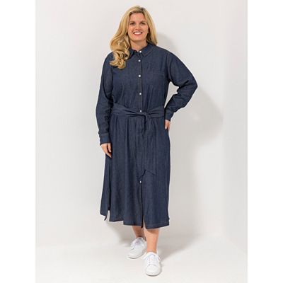 ROCK YOUR CURVES by Angelina K. Jeanskleid, 1/1-Arm Hemdkragen figurumspielend