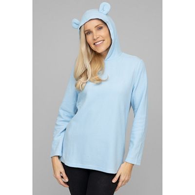 Thumbnail - POLARSTERN HOMEWEAR Shirt, 1/1-Arm Flanell Fleece Kapuze mit Bärenohren