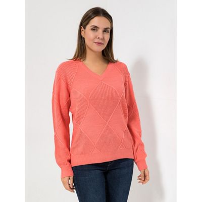 Thumbnail - CASHMASOFT Pullover, 1/1-Arm Cashmeregriff V-Ausschnitt Strukturdetails