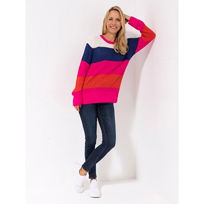 Thumbnail - CASHMASOFT Pullover, 1/1-Arm Rundhalsausschnitt Blockstreifen figurumspielend