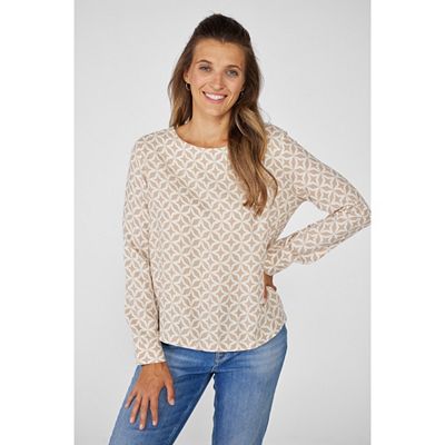 Thumbnail - LIEBLINGSSTÜCK® Bluse, 1/1-Arm, Rundhalsausschnitt Kellerfalte Allover Druck