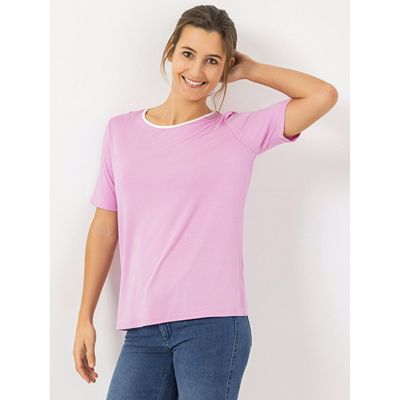 DENIM & CO. Shirt 1/2-Arm Rundhalsausschnitt figurumspielend