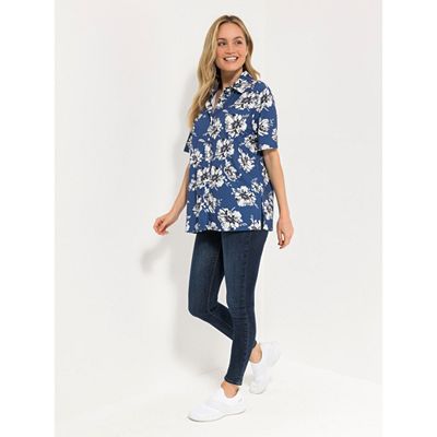 Thumbnail - IN-PRINT Bluse, 1/2-Arm Hemdkragen Blumendruck leger weit