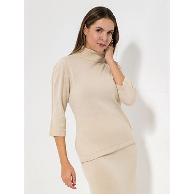 CASHMASOFT Pullover, 3/4-Arm Cashmeregriff Rollkragen figurumspielend