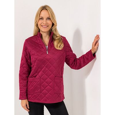 JERYMOOD HOMEWEAR Troyer, 1/1-Arm Stehkragen kurzer Reißverschluss aufgesetzte Taschen
