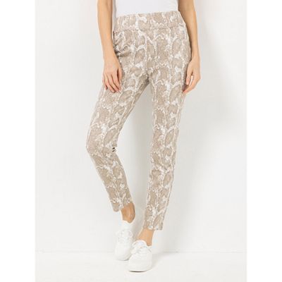 VIA MILANO Hose, 1/1-Länge gemustert schmale Passform Rundumdehnbund