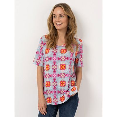 Thumbnail - IN-PRINT Shirt, 1/2-Arm V-Ausschnitt Seitenschlitze Allover-Druck
