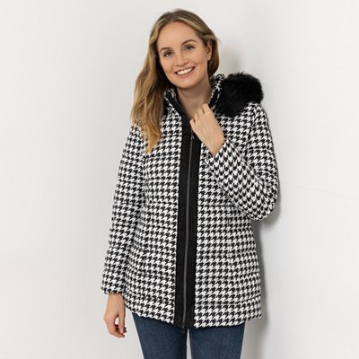 Thumbnail - VIA MILANO Jacke, 1/1-Arm Allover-Print Kapuze mit Kunstfell 2-Wege-Reißverschluss