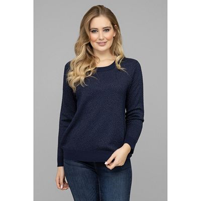 CASHMASOFT Pullover, 1/1-Arm Cashmeregriff Rundhalsausschnitt Glanzgarnstruktur