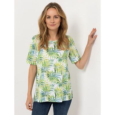 Thumbnail - IN-PRINT Shirt, 1/2-Arm Rundausschnitt Seitenschlitze Allover-Druck