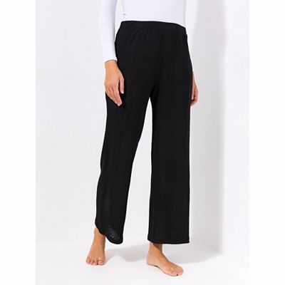 VIA MILANO Pyjama Hose 1/1-Länge Rundumdehnbund gerippt